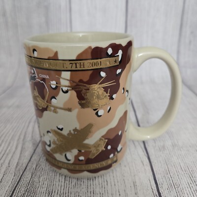 Operation Enduring Freedom Commenced October 7th 2001 Mug 22 Karat Gold Details