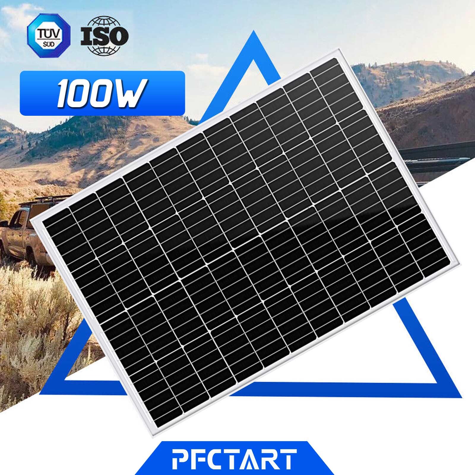 NEW Solar Panel 100W Watt Monocrystalline PV Power 12V For Home RV Marine Car