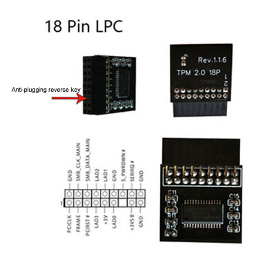 TPM2.0 Security Module SPI 14 Pin LPC 14/18/20 Pin for Asrock TPM2 -SLI -S -SPI
