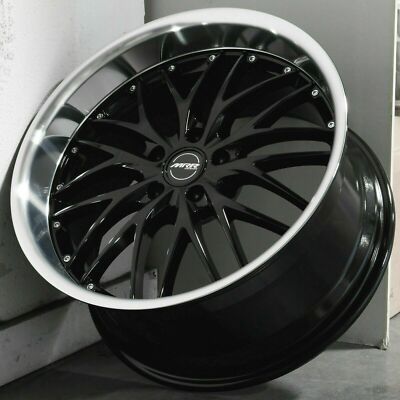 MRR GT1 Mesh Black Wheels For Chrysler Crossfire 18x8.5/19x9.5 5x112 Rims Set 4