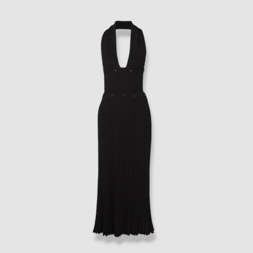 Pre-owned Christopher Esber $850  Womens Black Convertible Halter A-line Dress Size X-small