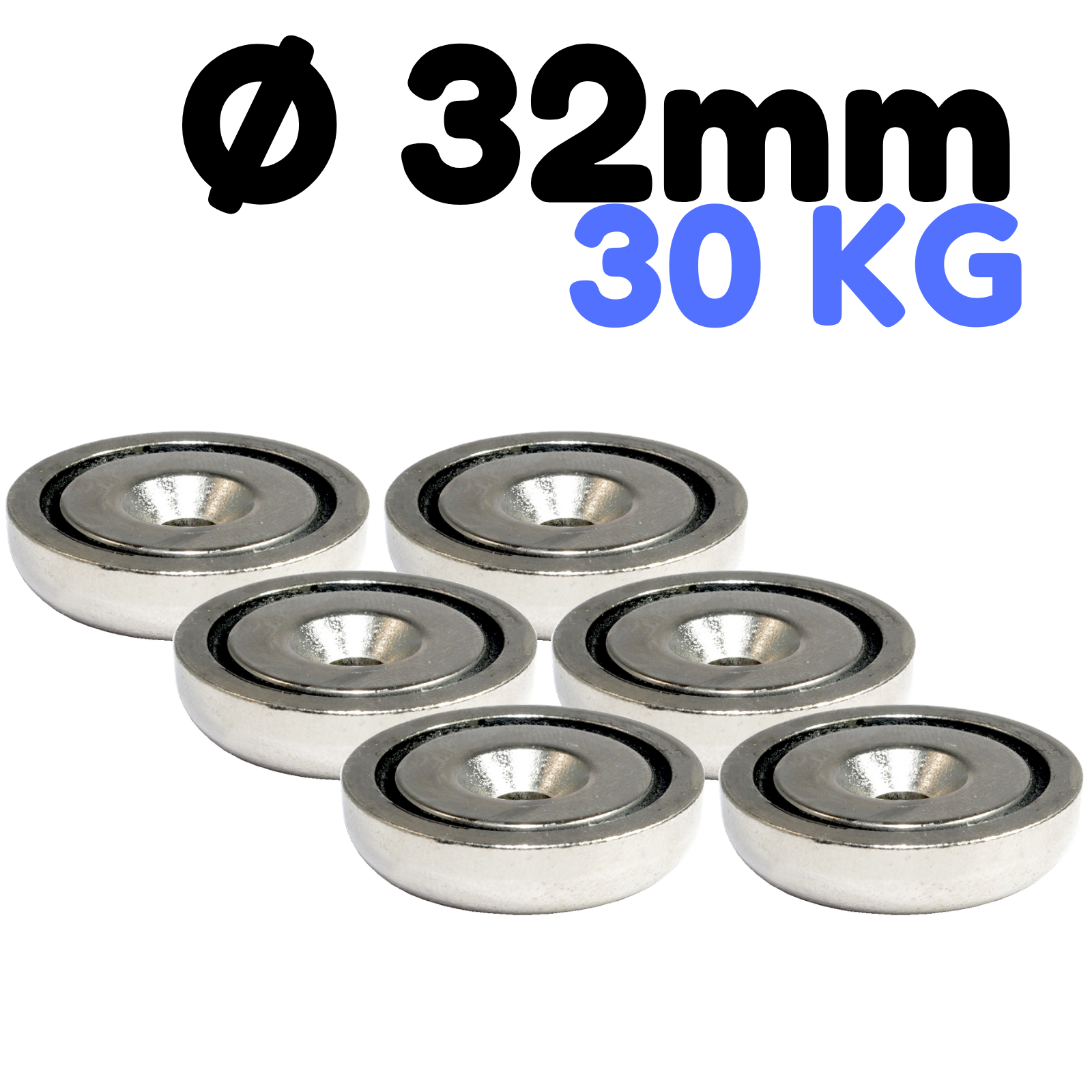 Neodymium Ring Magnet 30 X 5,3 X 5 Mm With Counterbore N-pole NdFeB N35 - Ho - Foto 7