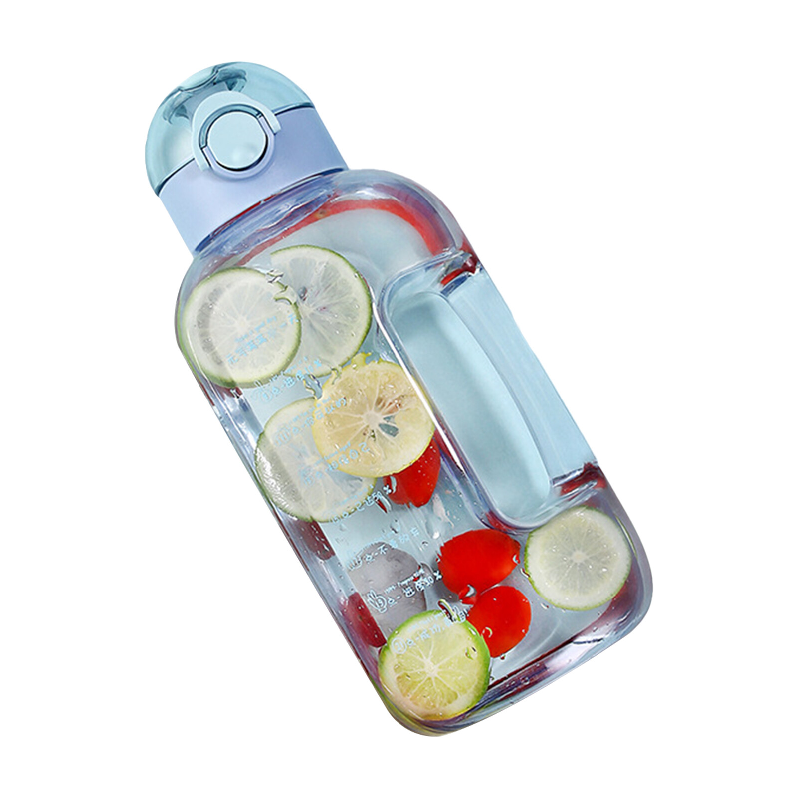 2L Water Bottle with Marker & Straw Large Capacity Water Bottle with Handle Reus