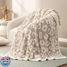 Snuggle Sac Leopard Throw Blanket for Couch Bed Sofa 50x60 inches, Reversible Beige Leopard Blanket Ultra Soft Cozy Blankets for Women Mothers Birthday Gifts