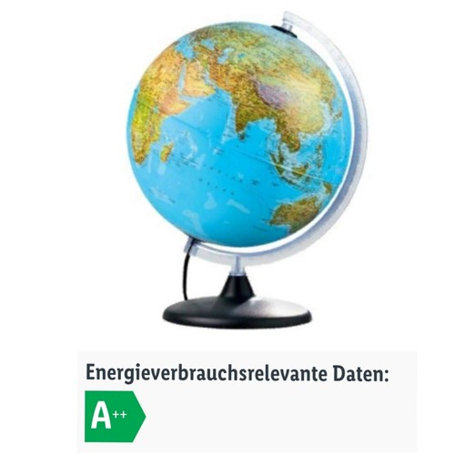 MELINERA Leuchtglobus Tischglobus Landkarte Weltkarte Ø 30 cm  