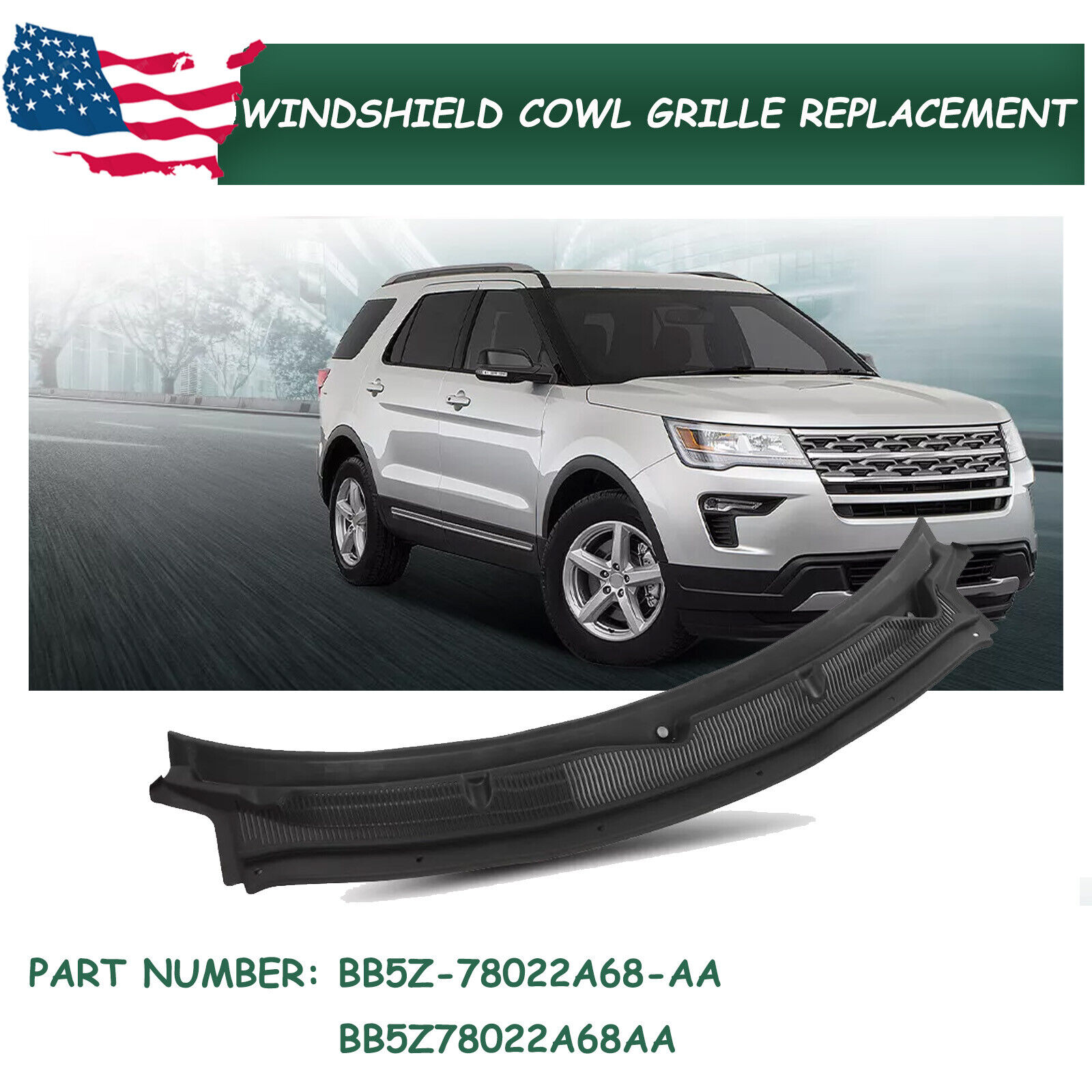 Top Cowl Grille Fits For Ford Explorer 2011-2019, Top