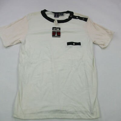 Left Bank Shirt Mens Large Short Sleeve Button Crew Neck Pullover Casual
