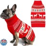 KYEESE Christmas Dog Sweaters Snowflake Reindeer Holiday Dog Sweater for Small Dogs with Leash Hole Ugly Dogs Sweater Warm Pet Christmas Outfit, L