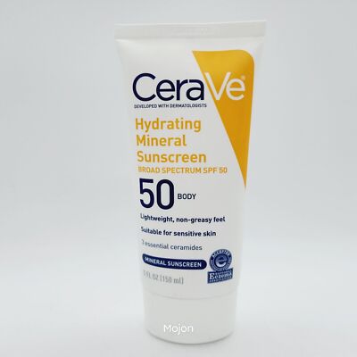 CeraVe Hydrating Mineral Sunscreen SPF 50 For Body 5 oz Exp 1/27