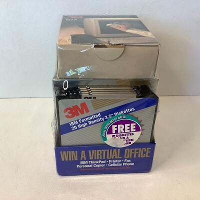 Sealed 3M HD DS 3.5'' 25 Floppy Diskettes & Screen Cleaner