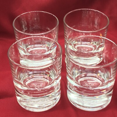 SET OF 4-Crown Royal Heavy Bottom Lowball Whiskey Rocks Glasses Made In Italy