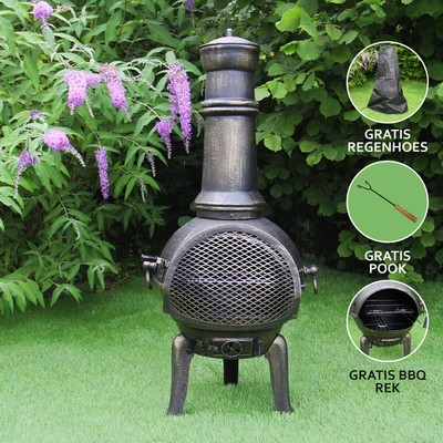 tuinhaard gietijzer terraskachel buitenhaard buitenkachel vuurkorf terrashaard