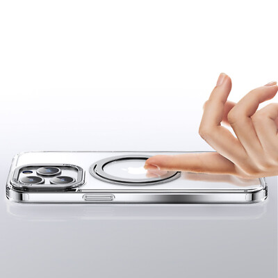 For iPhone 15 Pro Max 14 13 12 11 Matte Mag Safe Case with Rotating Stand