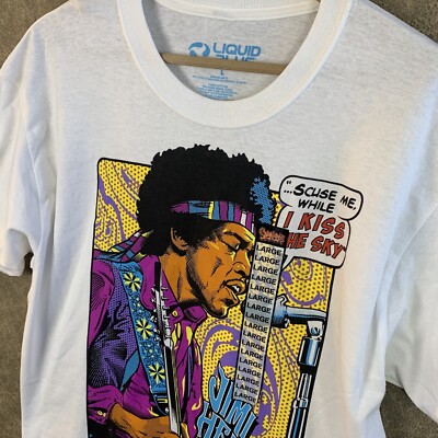 Liquid Blue Men's Spencer Jimmy Hendrix Graphic T Shirt Size Large