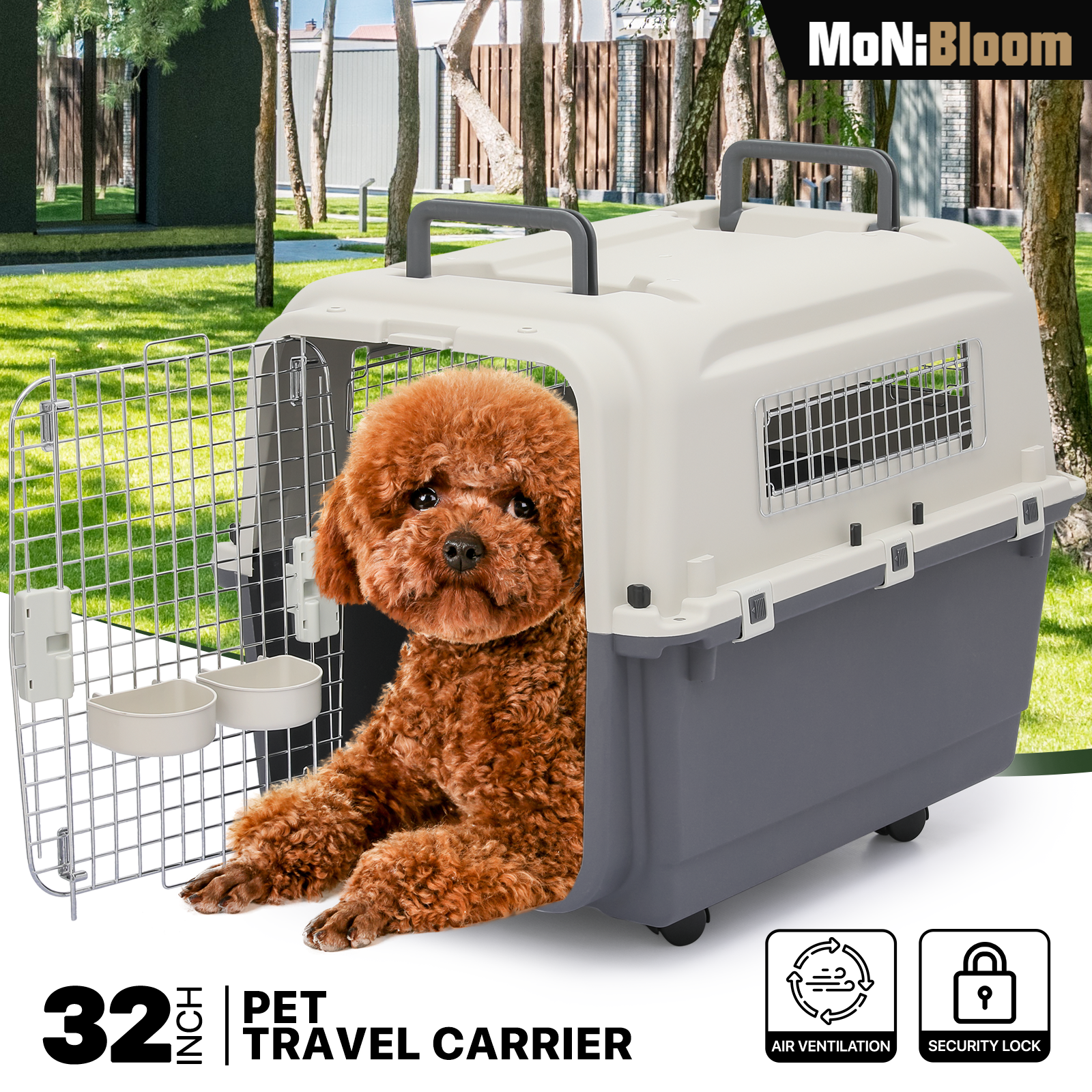 Cat Dog Kennel Small Animal Transport Crate Up To 40 Lbs