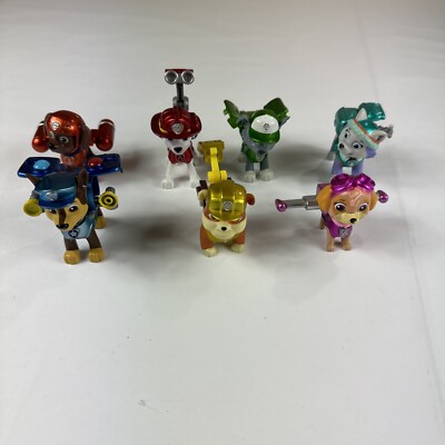 PAW Patrol Action Pack Pups Metallic Edition Figure Lot Of 7 Spin Master