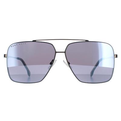 Pre-owned Hugo Boss Sunglasses Boss 1325/s Kj1 T4 Dark Ruthenium Silver Mirror