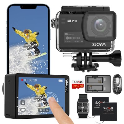 Sj8pro Real 4k60fps Action Camera with 2.33'' Touch Screen Stabilization 2.0 ...
