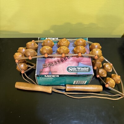 BODY MASSAGER Homedics Side Winder Natural Wood Body Therapy Accupressor 51'' VTG