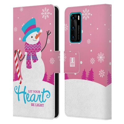 HEAD CASE DESIGNS CHRISTMAS TIDINGS LEATHER BOOK WALLET CASE FOR HUAWEI PHONES 4