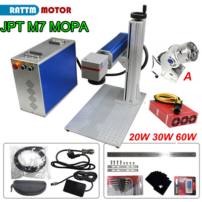 100W 80W 60W 30W 20W JPT M7 MOPA Fiber Laser Marking Machine Metal Engraving