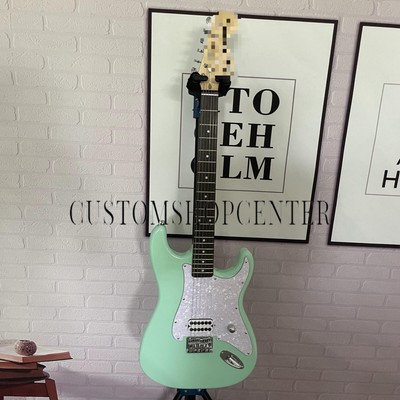 Custom Green 6 Strings Tom Delonge ST Electric Guitar Maple Neck Chrome Hardware