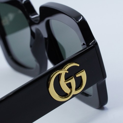 Pre-owned Gucci Gg1547s 001 Shiny Black/grey 50-24-145 Sunglasses Authentic In Gray