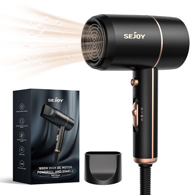 SEJOY 1800W Professional Salon Hair Dryer Ionic Blow Dryer with Negative Nozzle