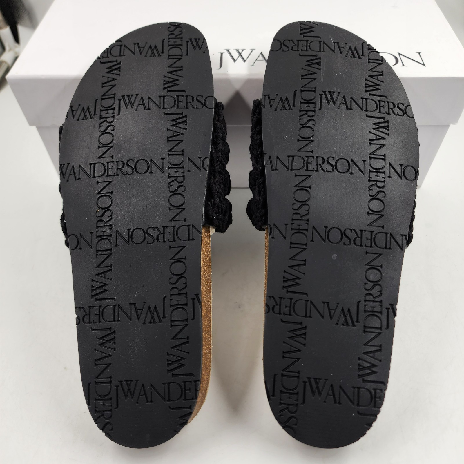 JW Anderson Popcorn Crochet Slip On Slide Sandals Men's 42/8.5US Black Open Toe - Picture 7 of 19