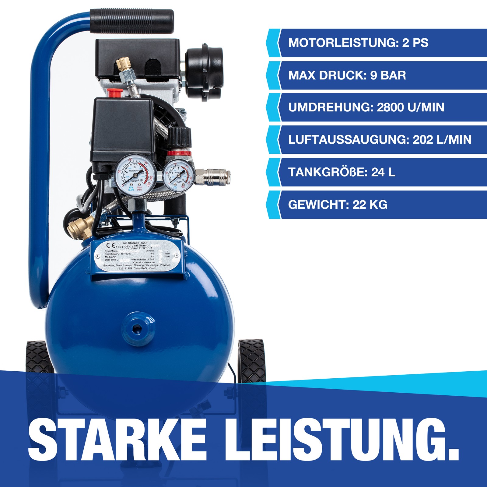 GASHER 9-teiliges Luftkompressor-Entlastungsrohr-Kit 6 Mm – Mit Hülsenklemmen, Messing-Fittings & Nylonrohr