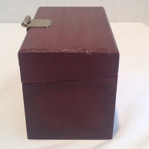 Wooden Recipe Box Brown With Latch To Lock Kitchen