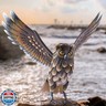 Natelf Garden Owl Sculptures and Statues, Standing Metal Bird Yard Art Sculpture for Patio Backyard Pond Outdoor Decorations