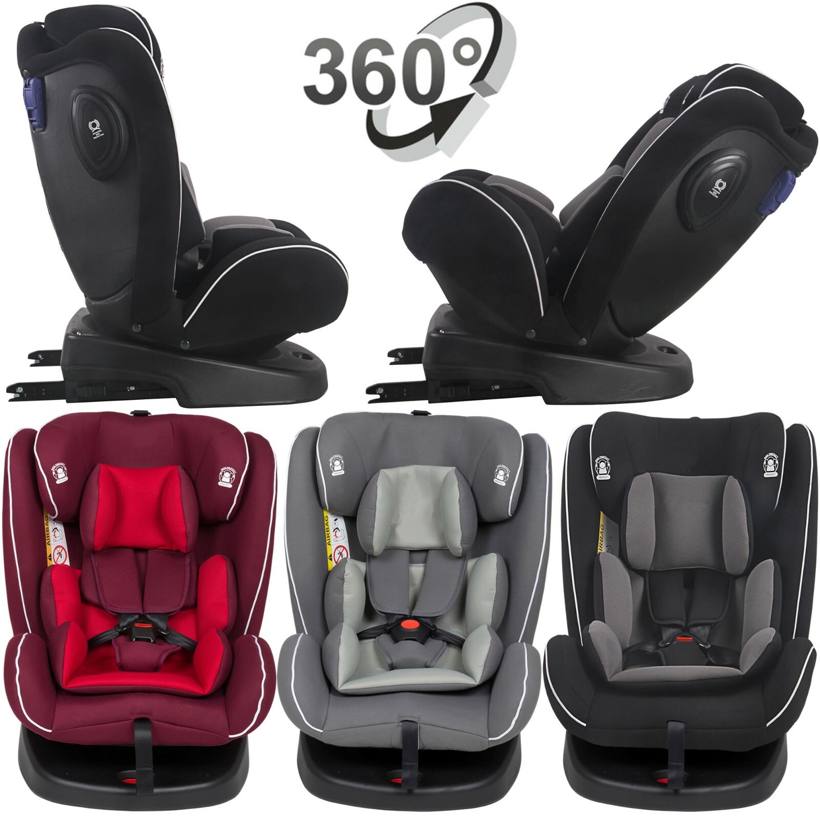 Autositz Kindersitz Isofix 0-36 kg Reboarder 360° Drehbar 0+1+2+3 Baby Sitz Avon
