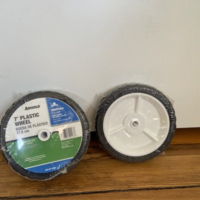 **NEW** Two (2) Arnold, Universal 7'' X 1-1/2'' Plastic Wheels, 1/2'' Diameter Hub