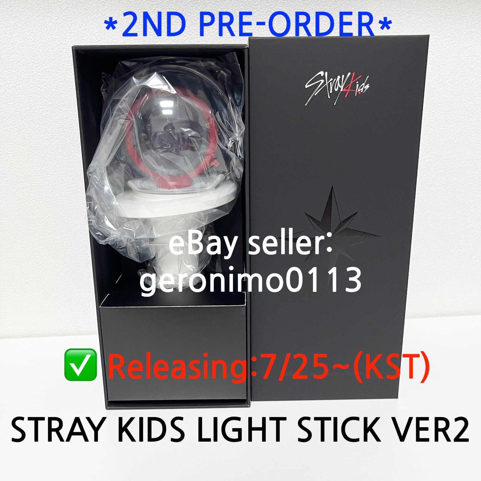 2ND-PRE ORDER)*Stray Kids OFFICIAL LIGHT STICK VER.2+FREE GIFT+