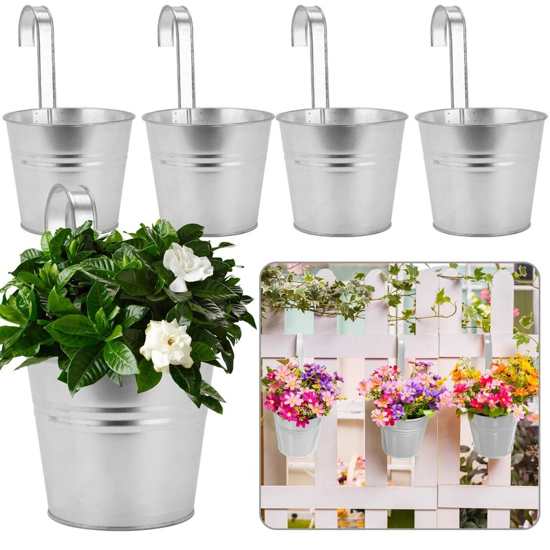 4X Hängeblumentopf Hängetopf Hängender Blumentopf Haken Pflanztopf Blumentöpfe