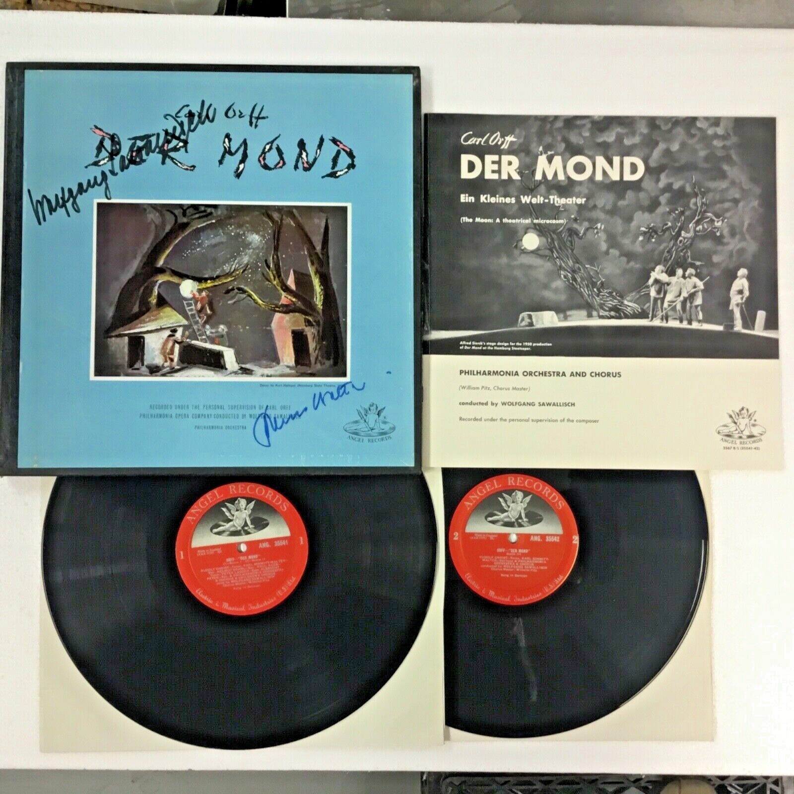 ORFF. DER MONDE LP Signed by RUDOLF CHRIST & WOLFGANG