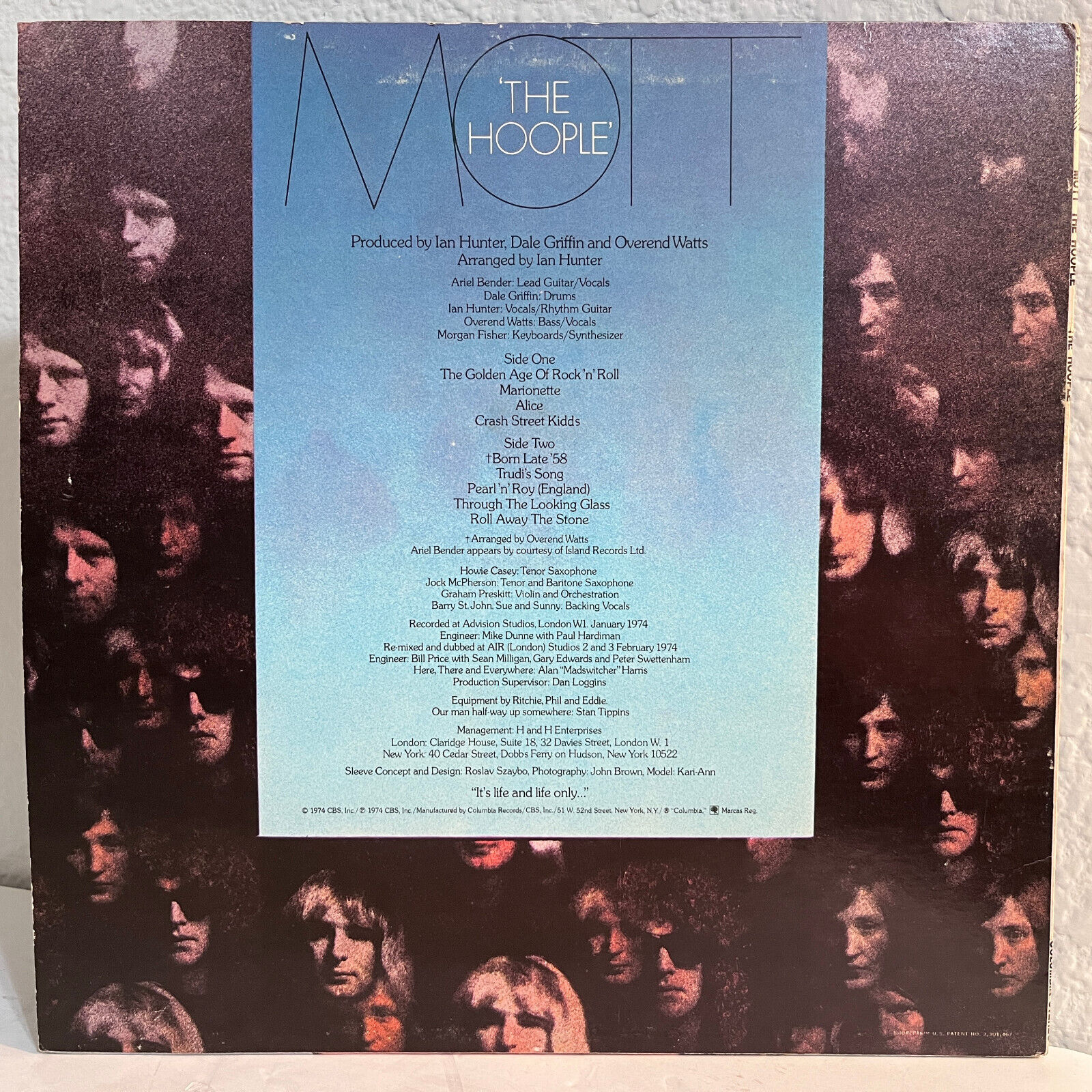 ::MOTT THE HOOPLE - The Hoople (w/Orig Inner Sleeve) - 12" Vinyl Record LP - VG+