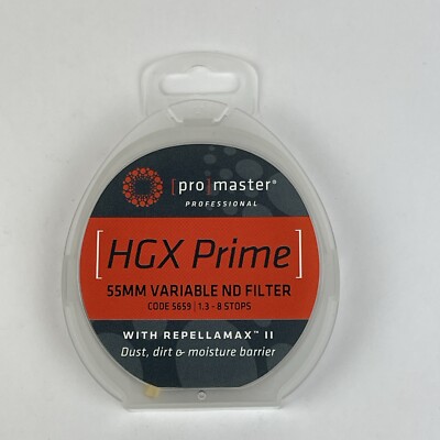 Promaster 55mm HGX Prime Variable ND Filter 1.3 - 8 Stops #5659 With Repellamax