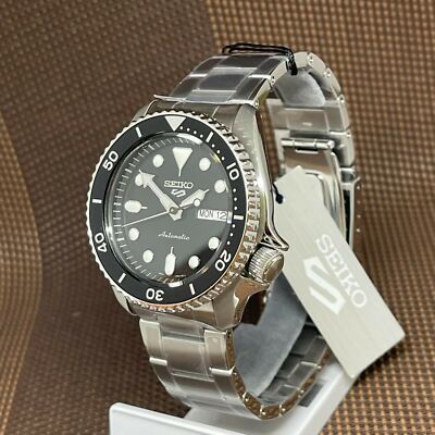 Pre-owned Seiko 5 Sports Srpd55k1 Automatic Superman Black Dial Bracelet Analog Men Watch