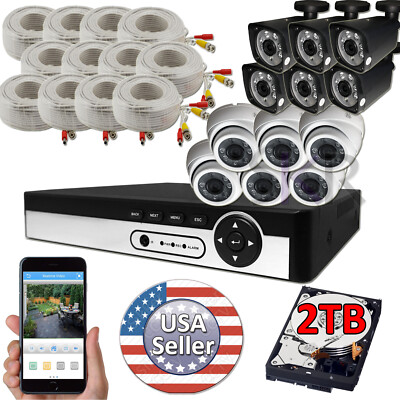Sikker 16 Channel DVR 12 pcs 5MP 5 Megapixel HD Camera Security System Package