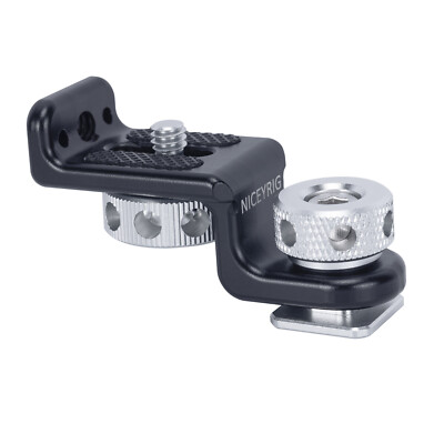Niceyrig Cold Shoe Mount Adapter Bracket to 1/4  -20 screws Monitor Adaptor