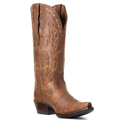 Pre-owned Ariat Ladies Heritage Elastic Calf Brown Snip Toe Boots 10036047