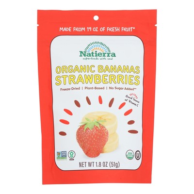 Natierra Freeze Dried - Bananas And Strawberries - Case Of 12 - 1.8 Oz.