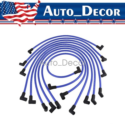 Ignition Spark Plug Wire Set 10.5 MM For HEI SBC BBC 350 383 454 Electronic,Blue