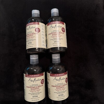 4 Pack Shea Moisture Jamaican Black Castor Oil - Strengthen & Restore Shampoo