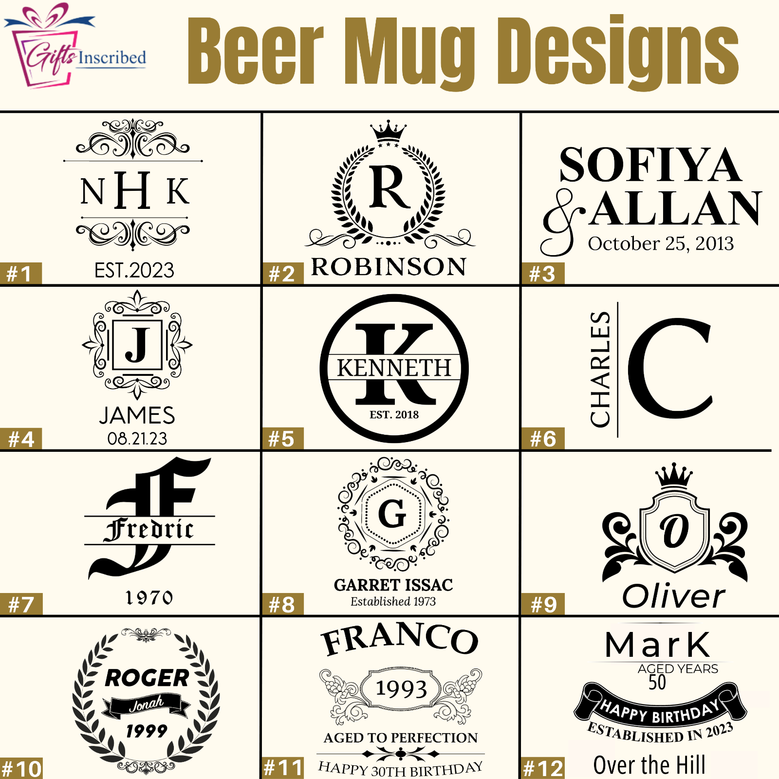 Custom Glass Beer Mug - 16 oz Beer Glass - Engraved Beer Cup Beer Gifts for Men