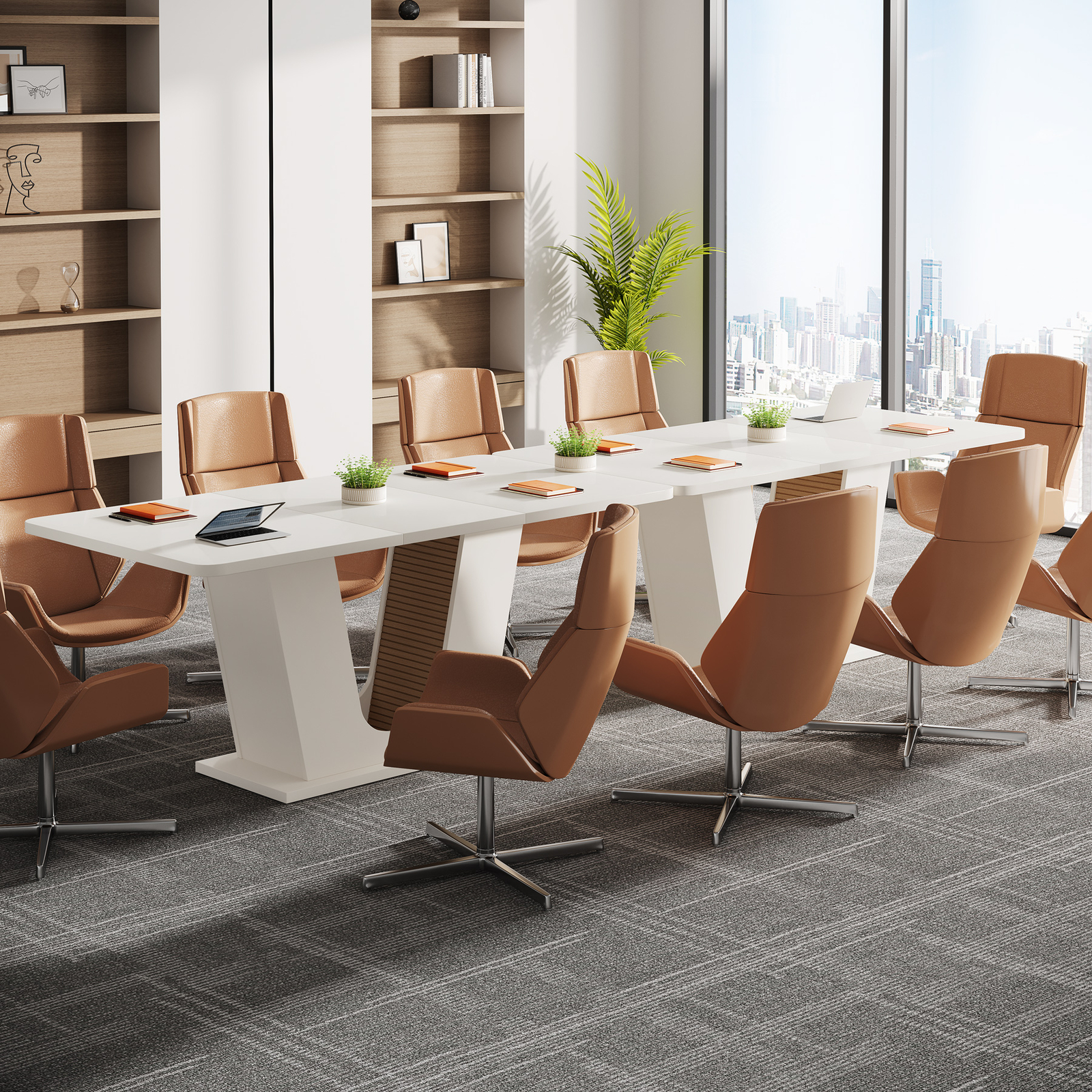 Office Reception Room Club Table, Negotiation Table And Chair Set, Small Conference Room Tables, Coffee Dining Table And Chair, Space-Saving Furniture, For Lounge, Living Room, Kitchen(Navy Blue