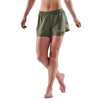 SKINS Compression Series-3 Women's Superpose Shorts Khaki Small New with Tags