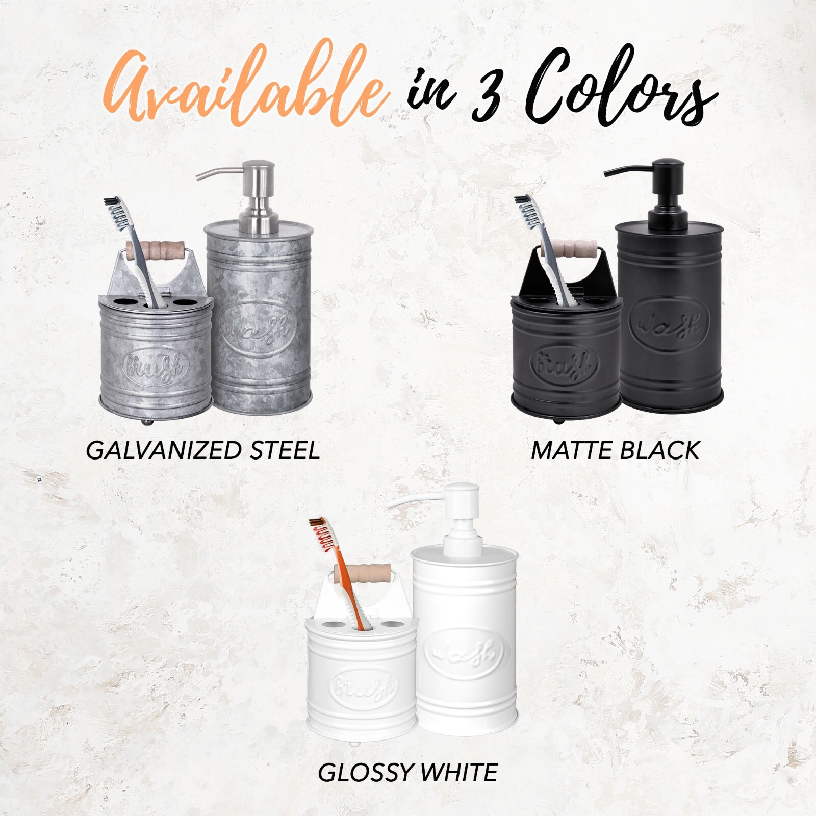 Autumn Alley Galvanized Farmhouse Soap Dispenser Rustic Bathroom Accessories Set